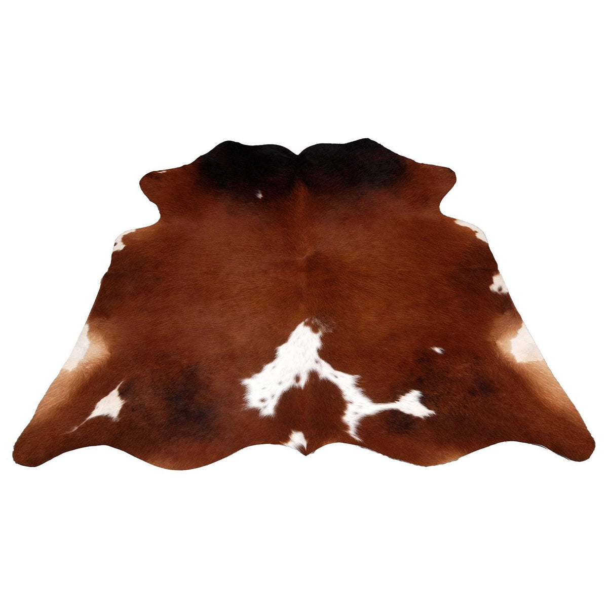 Luxury Handcrafted Brown and White Cowhide Rug - Hypoallergenic, Non-Slip, Unique Beauty - Perfect for Living Room or Bedroom