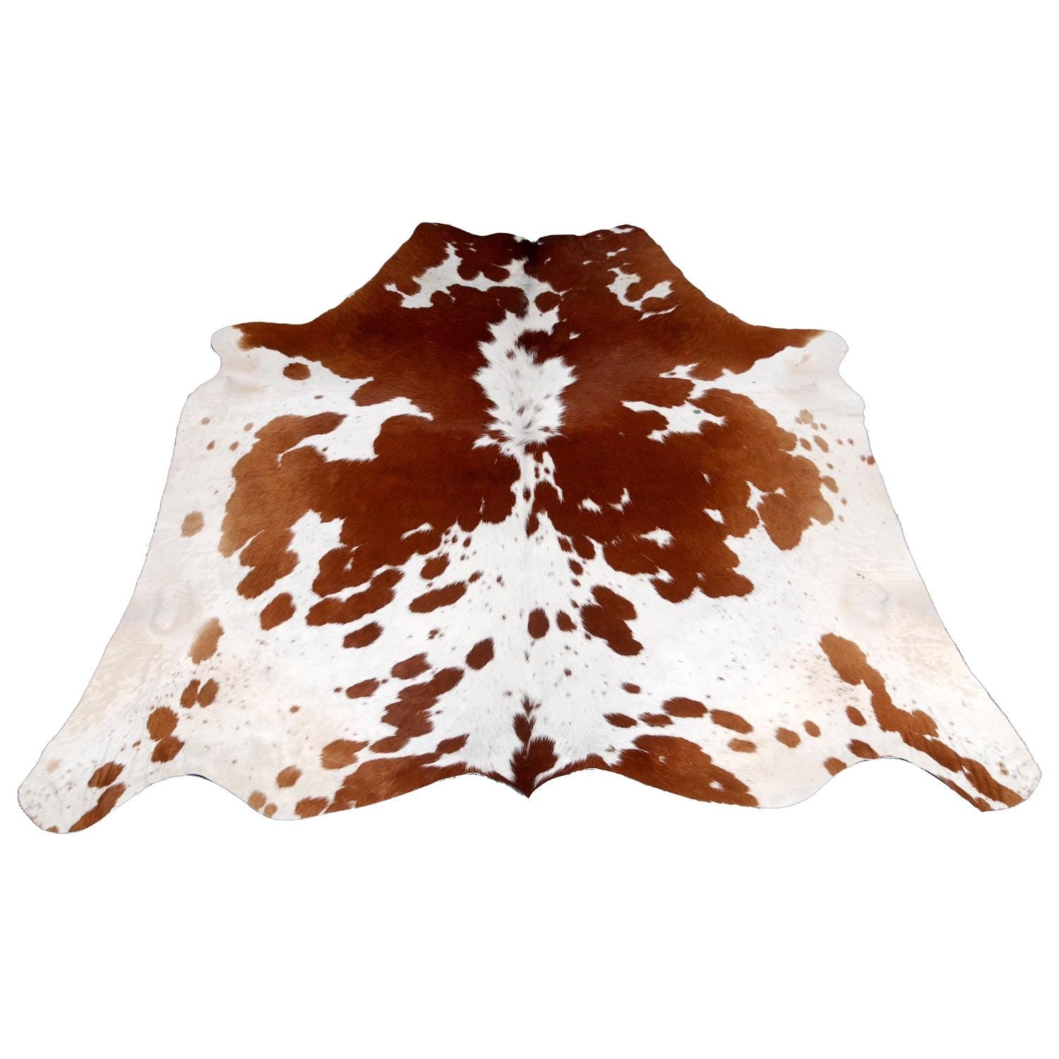 Luxurious Brown and White Cowhide Area Rug | Hypoallergenic Natural Cow Hide Skin Carpet | Non-Slip Backing | Free UK Shipping