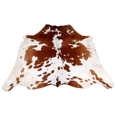 Luxurious Brown and White Cowhide Area Rug | Hypoallergenic Natural Cow Hide Skin Carpet | Non-Slip Backing | Free UK Shipping