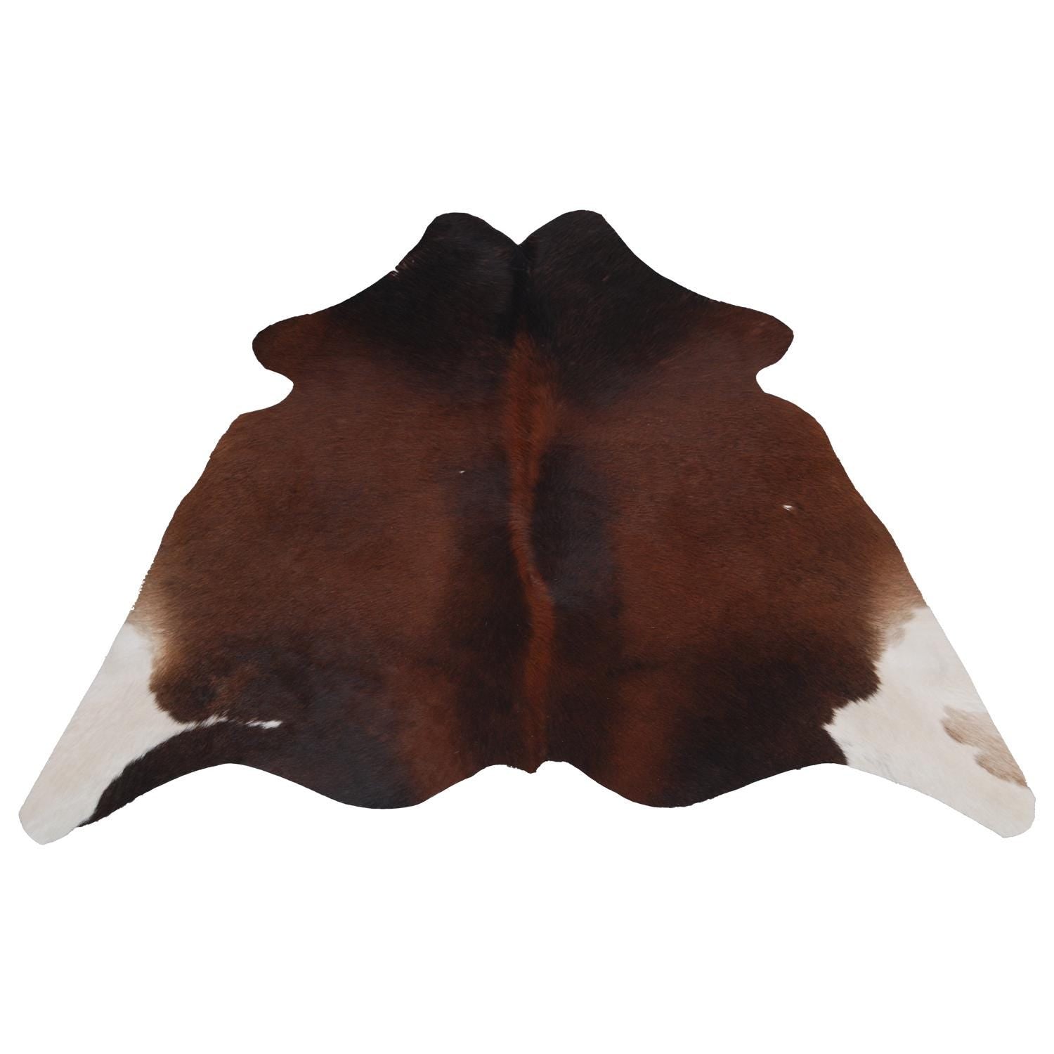 Luxurious Natural Cowhide Rug in Dark Brown and White Animal Print, Small Area Rug with Hypoallergenic, Non-Slip Back - Free Shipping