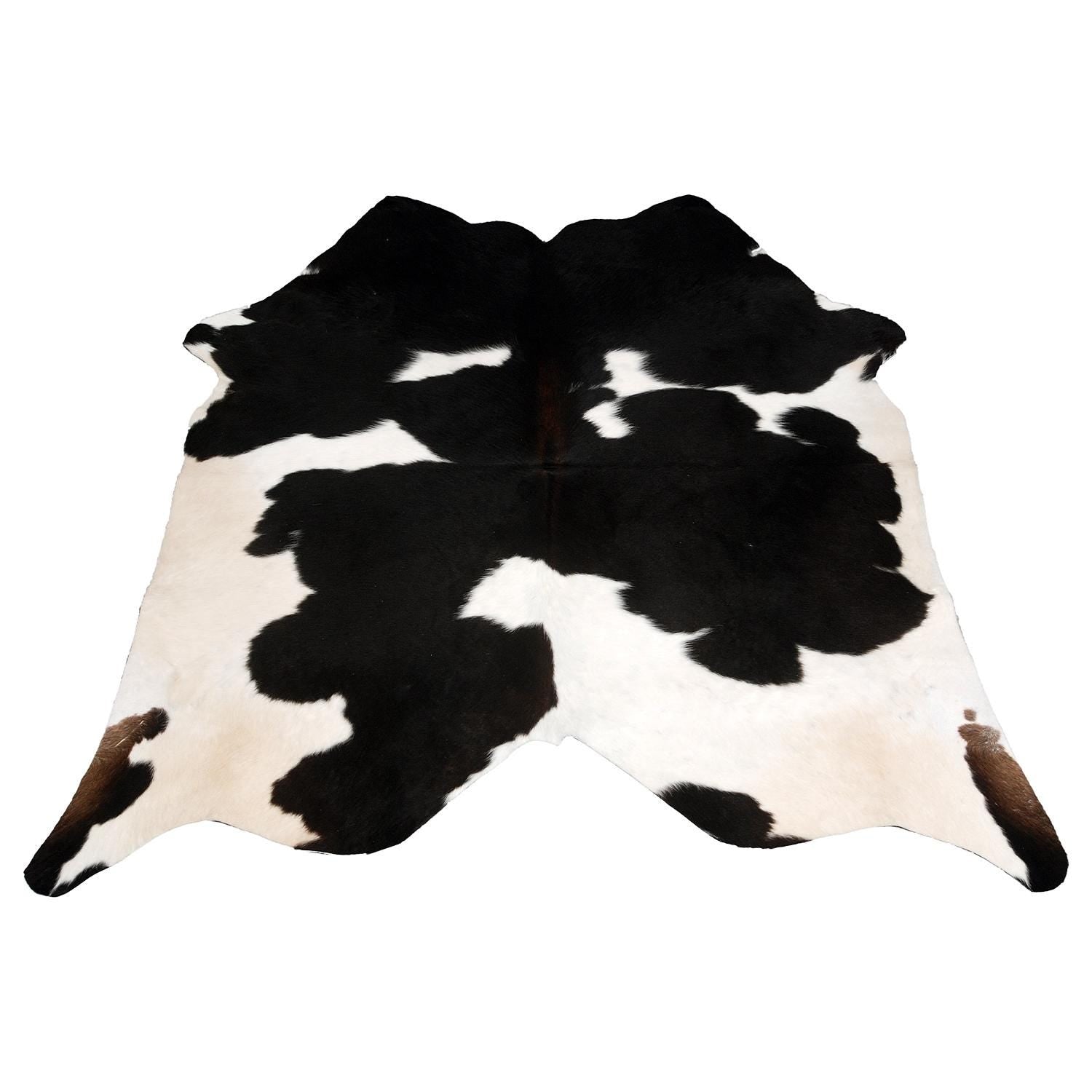 Luxurious Black and White Spotted Cowhide Rug - Hypoallergenic, Non-Slip, Handcrafted, Durable, and Unique Beauty for Bedroom & Living Areas