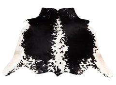 Luxurious Classic Black and White Cowhide Rug - Hypoallergenic, Non-Slip Backing, Handcrafted, Unique Beauty, Durable and Versatile