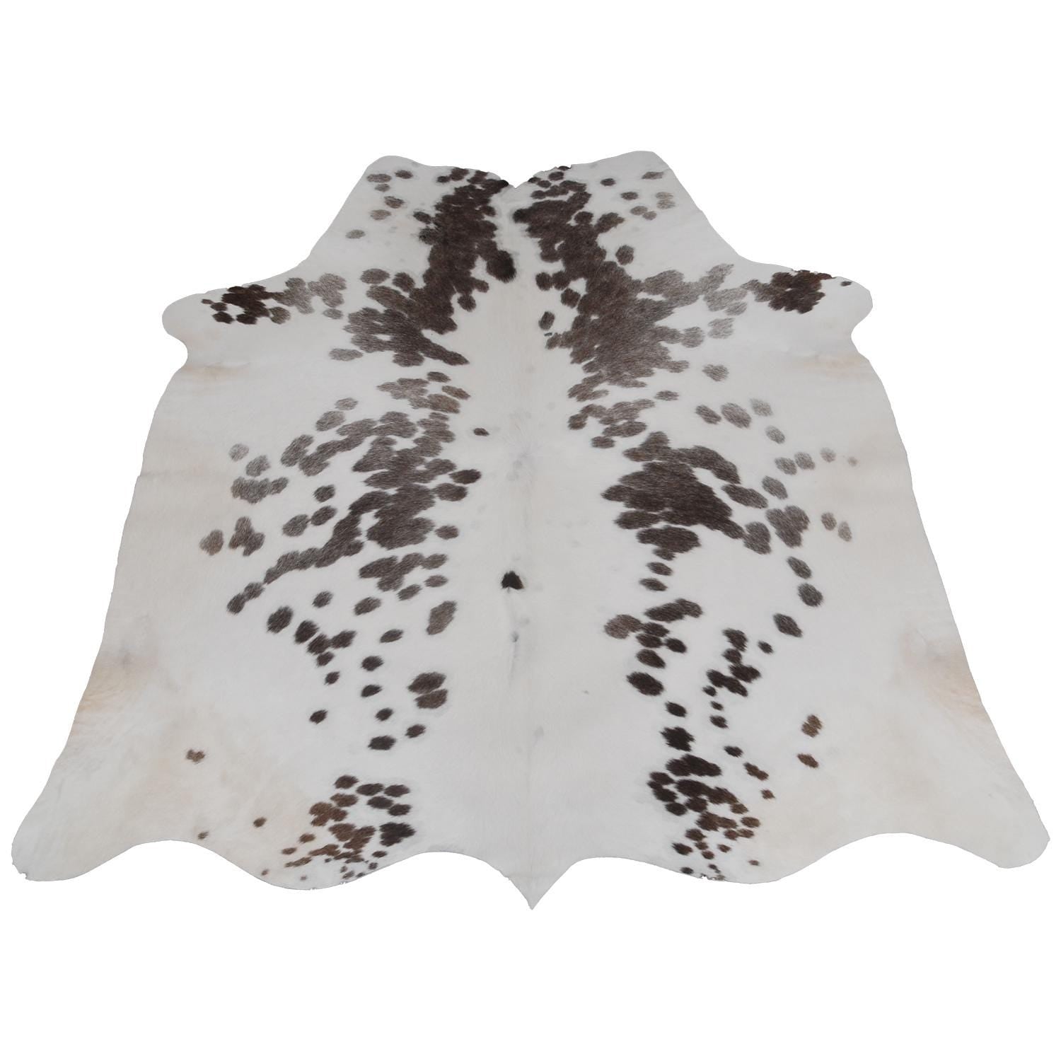 Luxury Grey and White Cowhide Rug with Salt & Pepper Hair - Hypoallergenic, Non-Shedding, Handcrafted Décor for Home - Free Shipping in UK