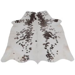 Luxury Grey and White Cowhide Rug with Salt & Pepper Hair - Hypoallergenic, Non-Shedding, Handcrafted Décor for Home - Free Shipping in UK