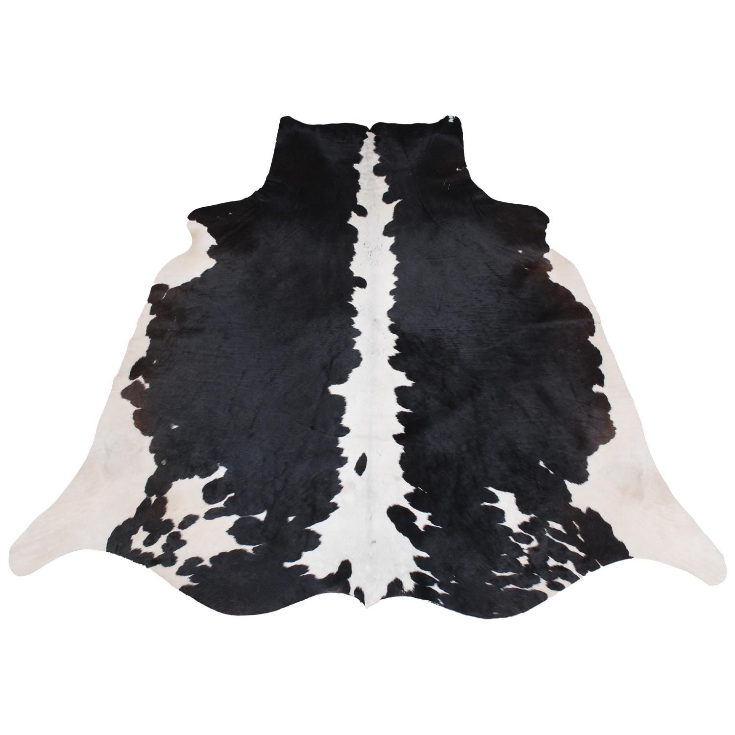 Luxury Cowhide Rug - Dark Brown & White Hair, Hypoallergenic, Handcrafted, Durable - Versatile, Unique Beauty - Bedroom/Living Room Decor