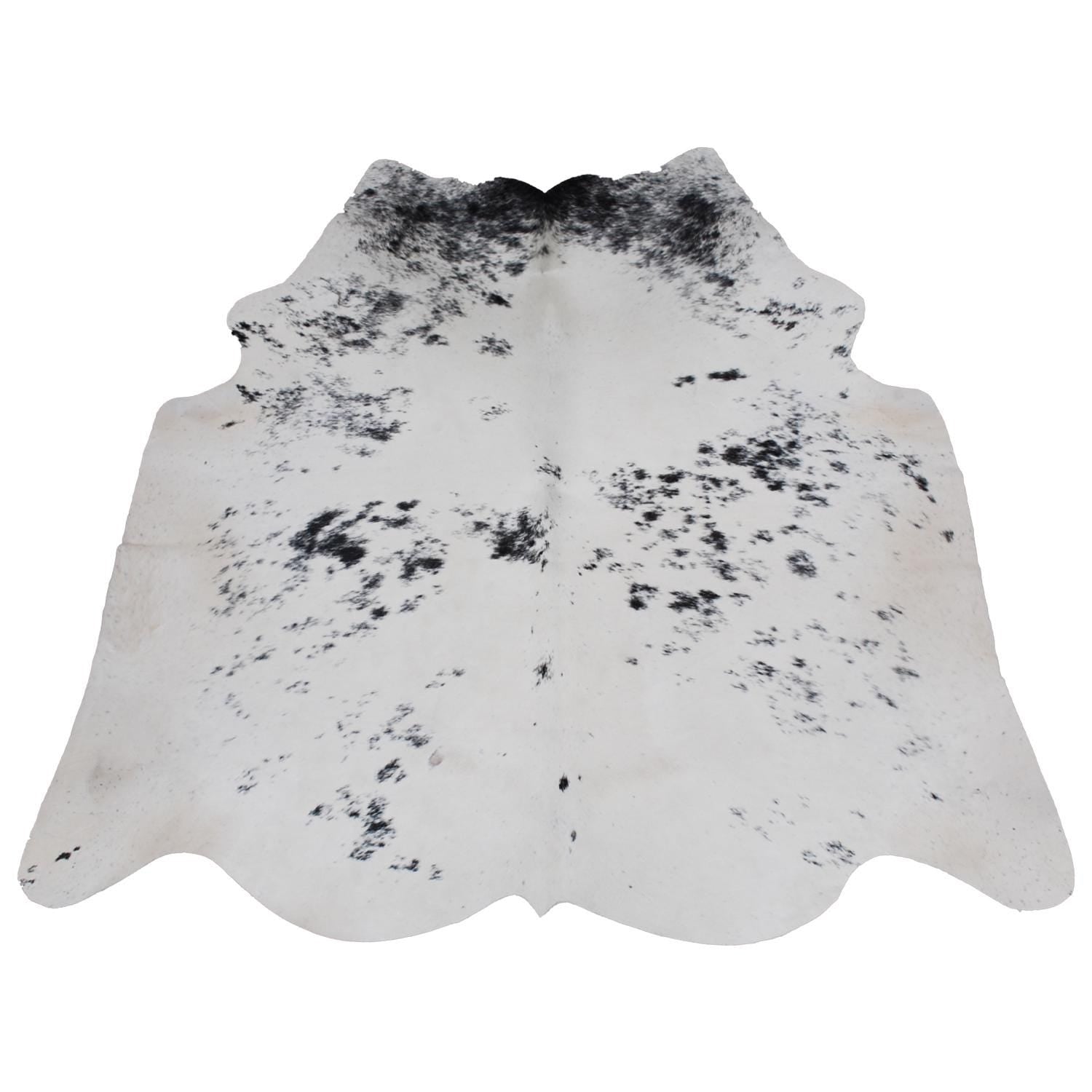 Luxury Black and White Cowhide Rug with Hair Animal Pattern - Medium Size, Handcrafted Hypoallergenic Rug for Rustic Charm and Durability