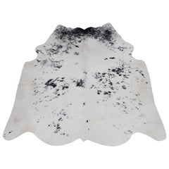 Luxury Black and White Cowhide Rug with Hair Animal Pattern - Medium Size, Handcrafted Hypoallergenic Rug for Rustic Charm and Durability
