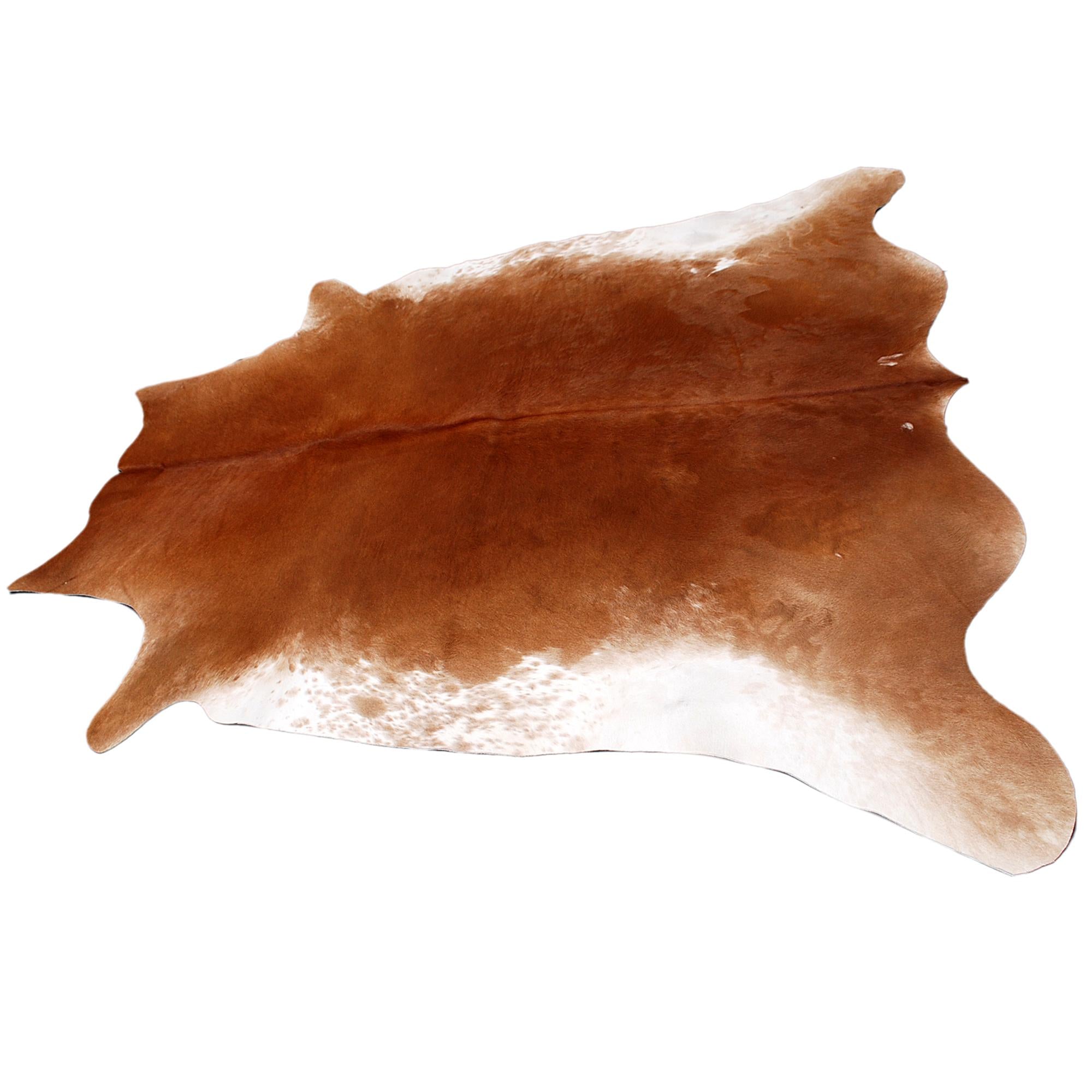 Luxurious Handcrafted Red & White Cowhide Rug - Hypoallergenic, Non-Shedding, Unique Beauty - Perfect for Home Décor