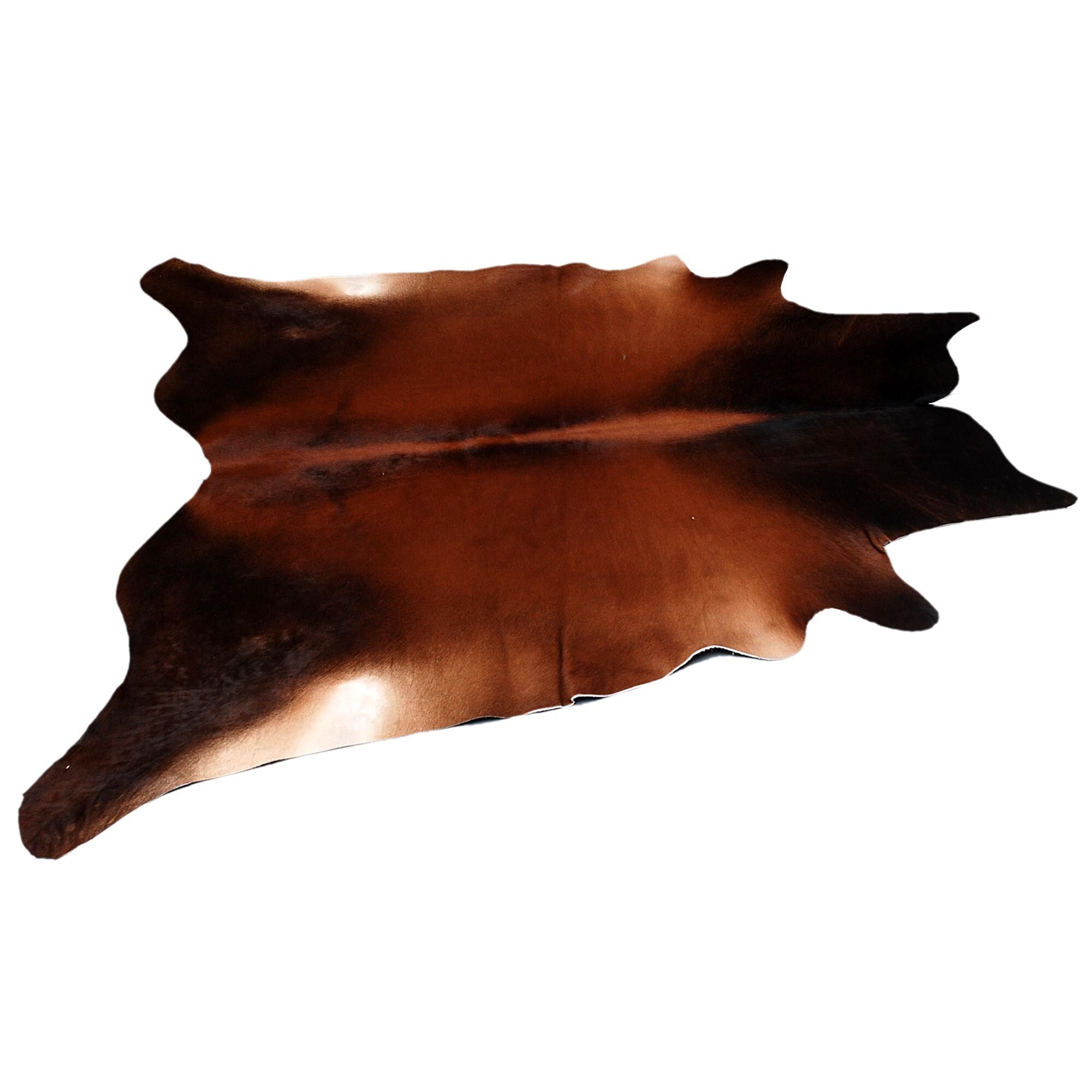 Luxury Natural Cowhide Rug with Brown and White Hair - Hypoallergenic, Handcrafted, Durable, and Unique for Home Decor