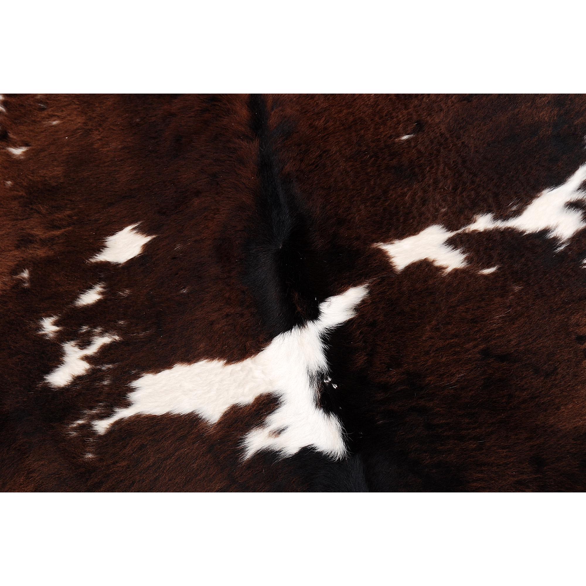 Luxury Handcrafted Natural Cowhide Rug in Classic Brown and White - Hypoallergenic, Non-Slip Backing, One-of-a-Kind Beauty for Home Décor