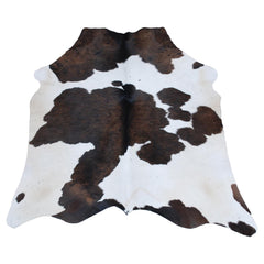 Luxurious Dark Brown & White Cowhide Rug | Medium Size for Modern Home Decor - Warmth | Hypoallergenic - Durable | Handcrafted Natural Hide
