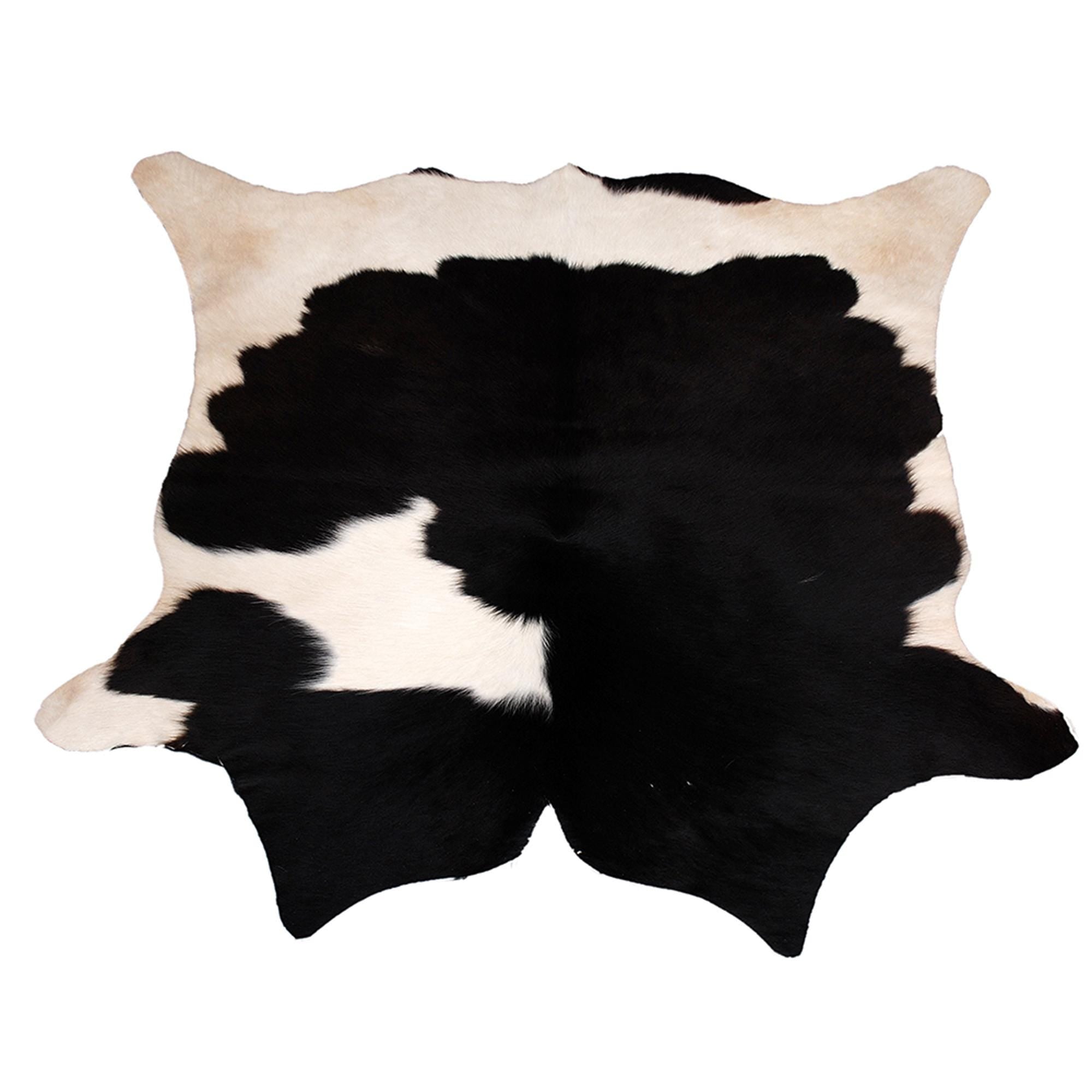 Luxurious Medium Black & White Cowhide Rug with Hypoallergenic Properties - Handcrafted, Durable - Unique Animal Pattern Rug