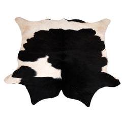 Luxurious Medium Black & White Cowhide Rug with Hypoallergenic Properties - Handcrafted, Durable - Unique Animal Pattern Rug