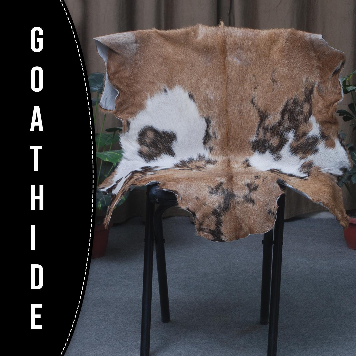 Luxurious Handmade Multicolour Goat Skin Rug - Soft, Kid & Pet-Friendly, Non-Shedding, Sustainable - Eco-Friendly - Unique Art Piece