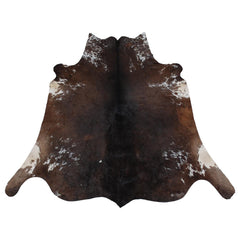 Luxurious Small Brown and White Cowhide Rug - Hypoallergenic, Non-Slip, Non-Shedding - Handcrafted Natural Hair Rug for Bedroom, Living Room