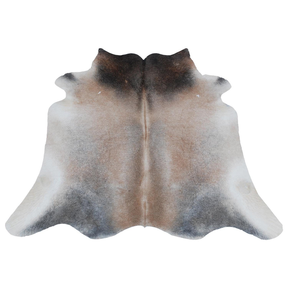 Luxury Natural Cowhide Rug with Brown and White Hair | Hypoallergenic Medium Size | Handcrafted One-of-a-Kind Decor Piece