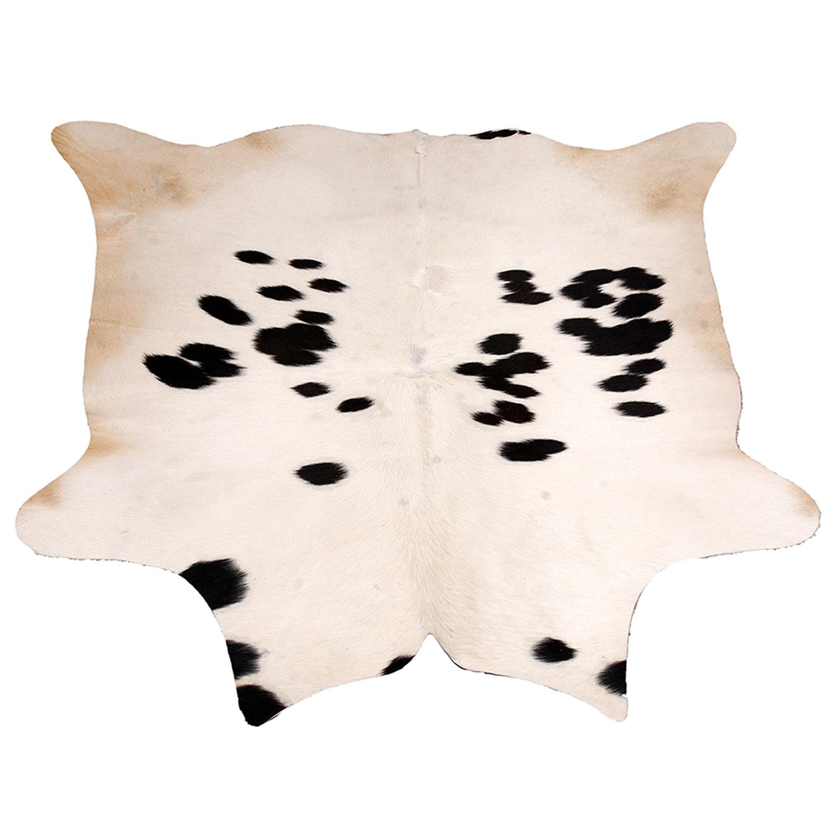 Luxuriously Soft Medium Brown & White Cowhide Rug | Hypoallergenic - Durable with Unique Animal Pattern | Handcrafted Natural Hide for