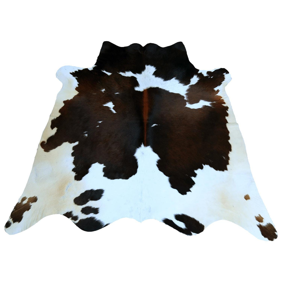 Luxurious Medium Cowhide Rug - Classic Brown and White Hair Rug for Bedroom/Living Room with Hypoallergenic Properties and Handcrafted