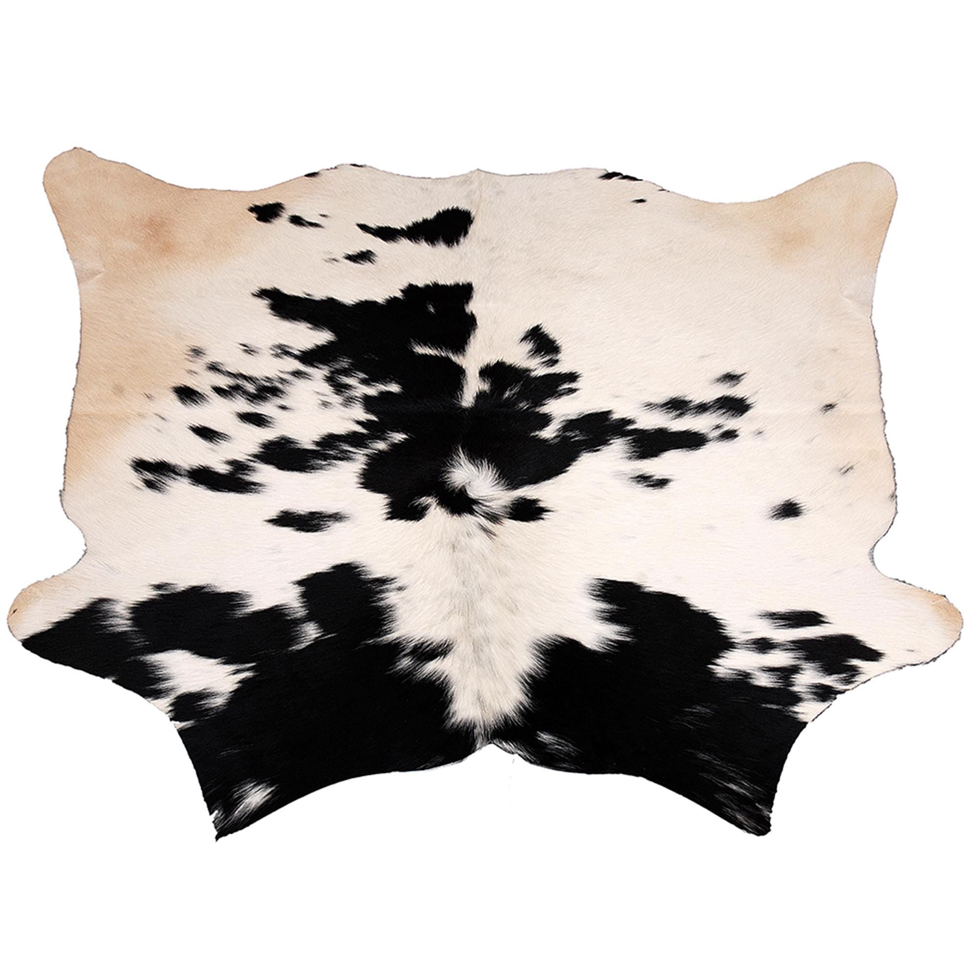 Luxurious Natural Dark Brown and White Cowhide Rug - Hypoallergenic, Non-Slip Suede Back, Non-Shedding - Free Shipping across UK!