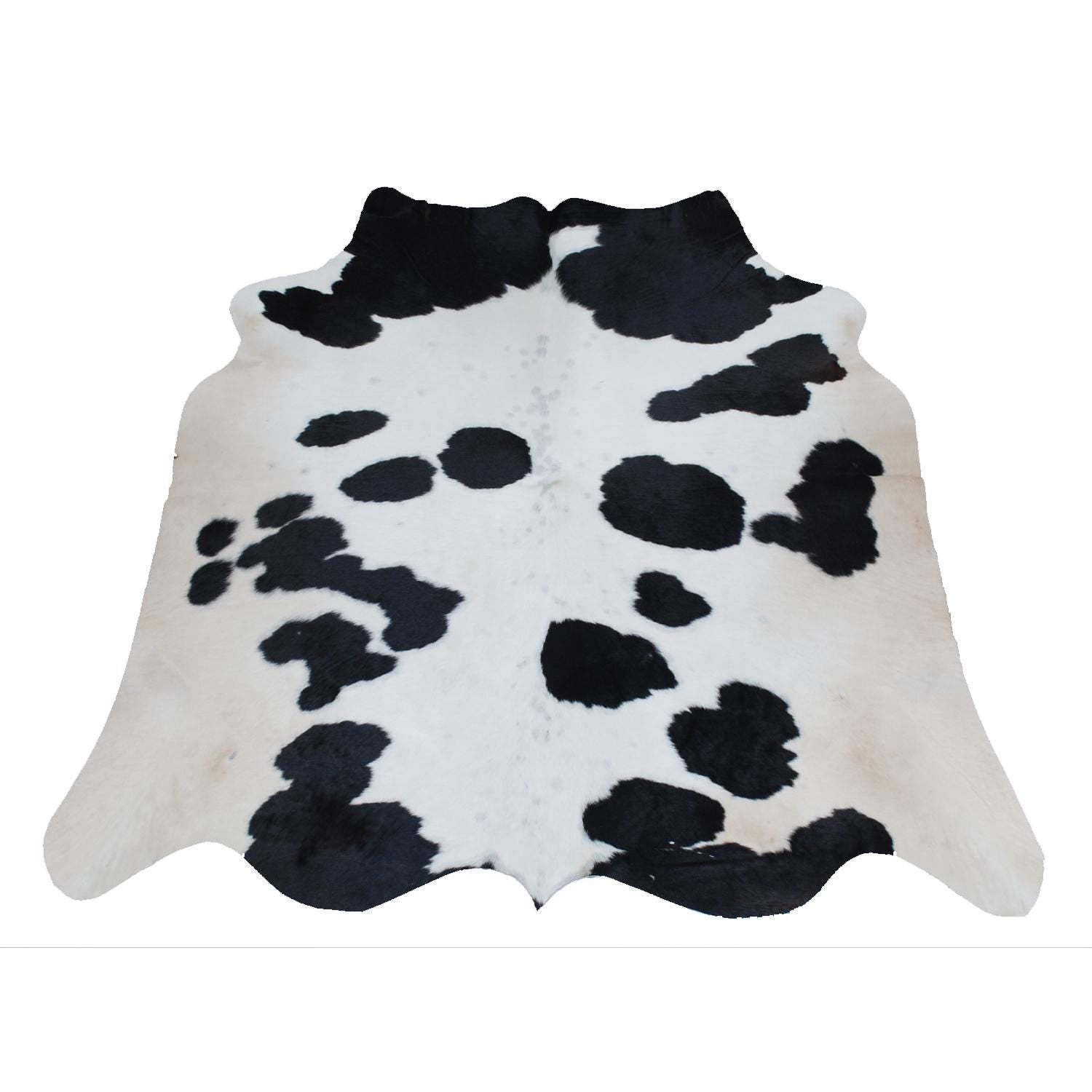 Luxury Black and White Cowhide Rug - Hypoallergenic, Non-Shedding, Handcrafted for Unique Natural Beauty - Small Size for Home Decor