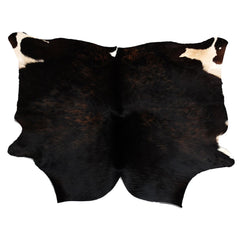 Dark Brown and White Cowhide Rug - Small Animal Print, Hypoallergenic, Non-Slip Suede Back, Handcrafted from Premium Hides - Free UK