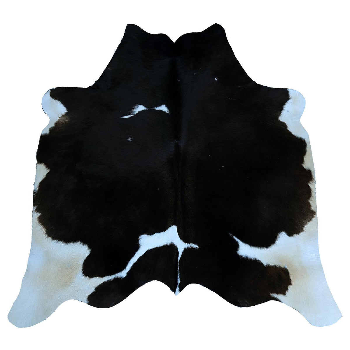 Luxury Brown and White Cowhide Rug, Small Size, Hypoallergenic, Non-Slip Suede Back, Unique Natural Beauty, Free Shipping in UK