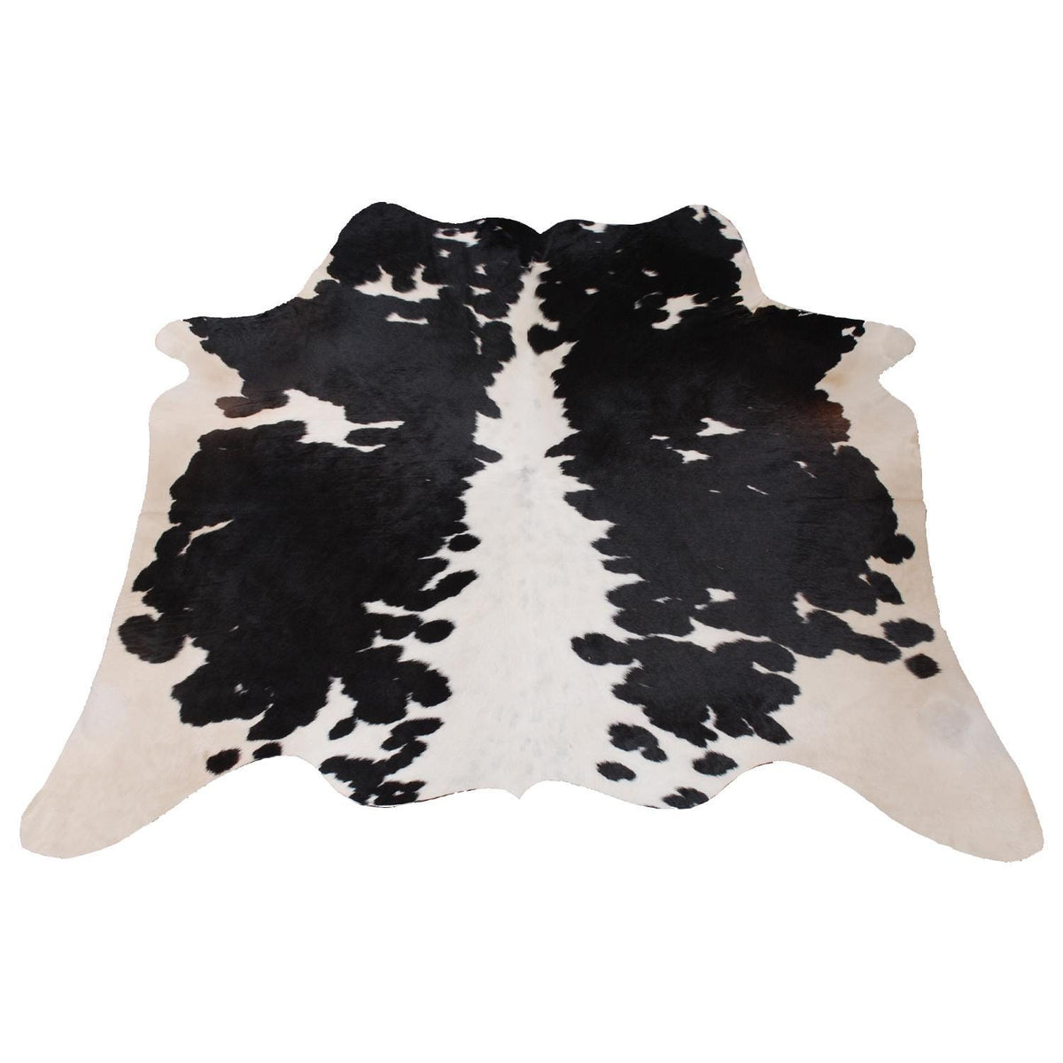 Luxurious Medium Black and White Cowhide Rug - Hypoallergenic, Handcrafted, and Durable for Modern Home Decor