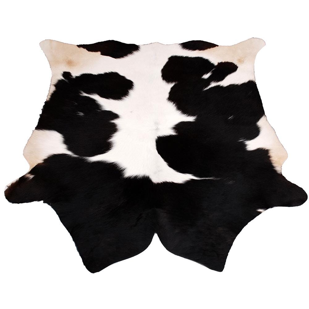 Luxury Dark Brown & White Cowhide Rug | Hypoallergenic - Durable | Handcrafted Medium Size Cow Skin Hair on Rug | Bedroom - Living Room