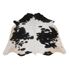 Luxurious Dark Brown & White Cowhide Rug - Medium Size for Modern Home Decor