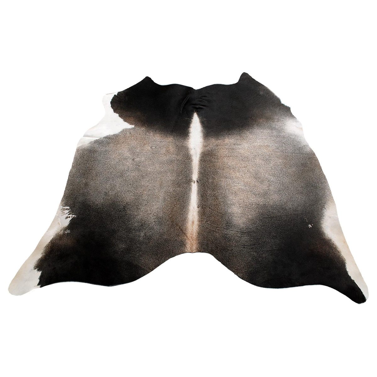 Luxury Dark Brown and White Cow Hide Rug - Medium Size, Hypoallergenic, Non-Shedding, Handcrafted, Durable, Unique Natural Beauty