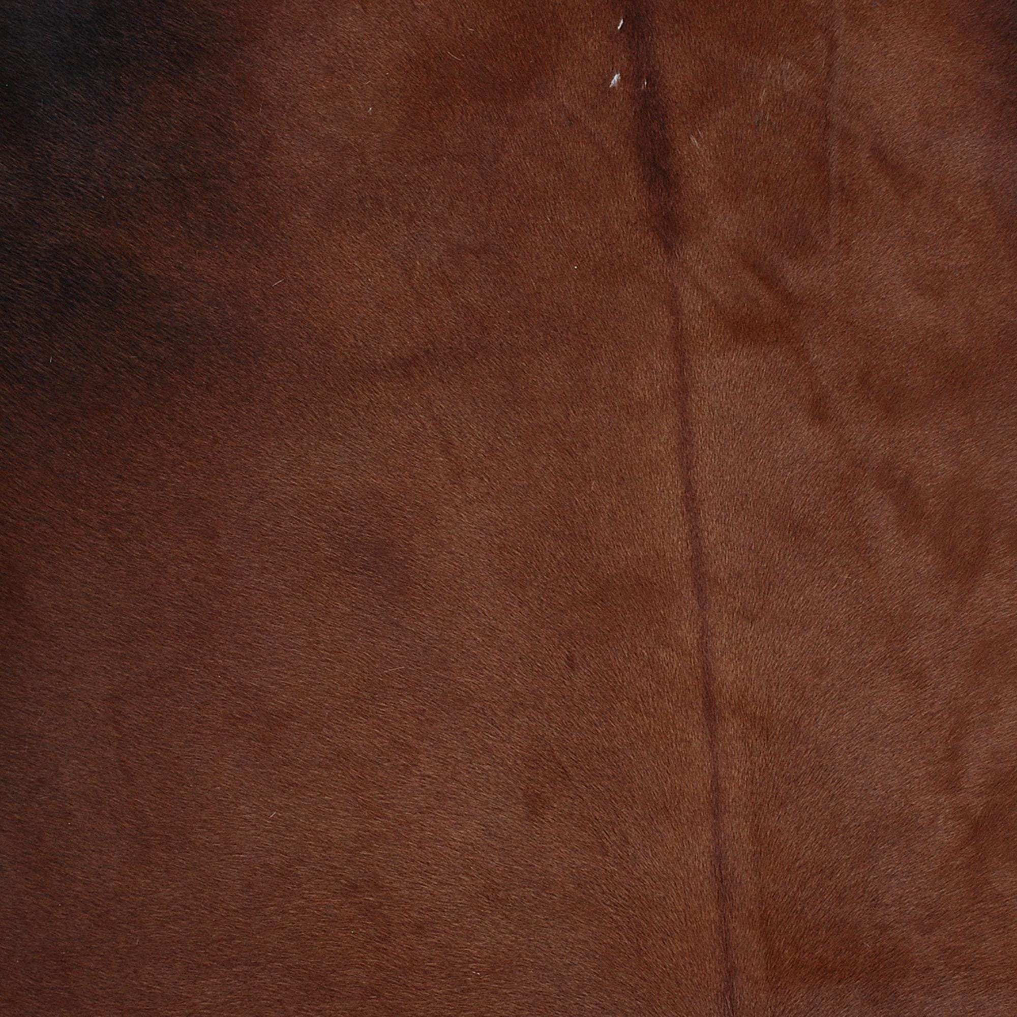 Luxury Handcrafted Medium Brown & White Cowhide Rug - Hypoallergenic, Non-Slip, Unique Natural Beauty, Durable - Versatile