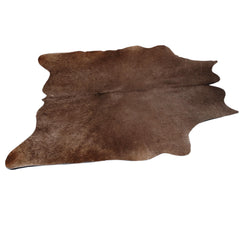 Luxurious Medium Brown and White Cowhide Rug for Bedroom/Living Room - Hypoallergenic, Handcrafted, and Durable Rustic Charm