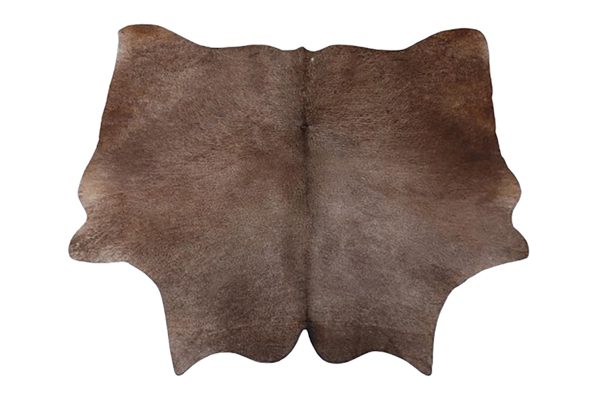 Luxurious Medium Brown and White Cowhide Rug for Bedroom/Living Room - Hypoallergenic, Handcrafted, and Durable Rustic Charm