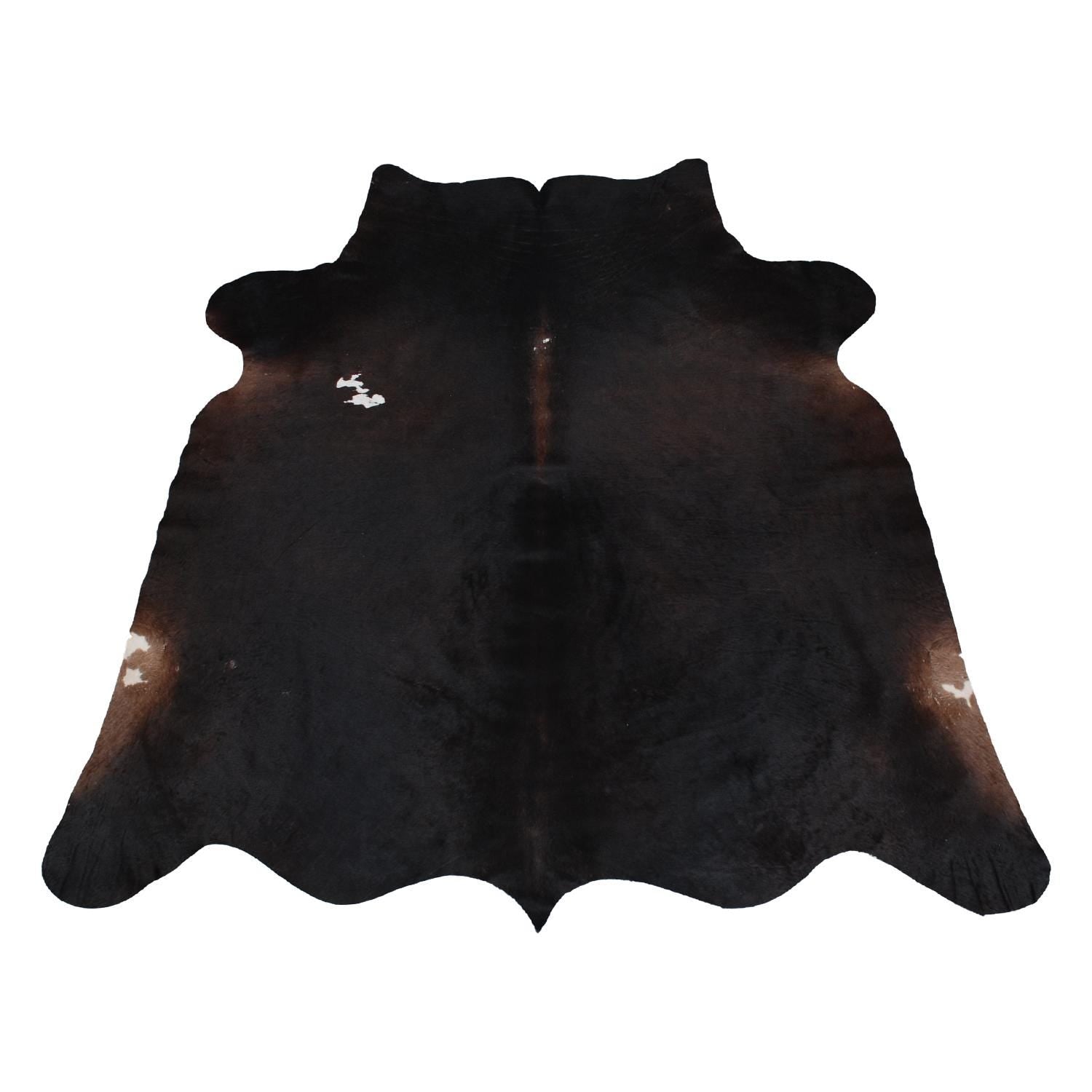 Luxurious Dark Brown & White Cowhide Rug | Hypoallergenic - Non-Slip | Handcrafted Natural Hair-on Hide | Durable - Unique Beauty