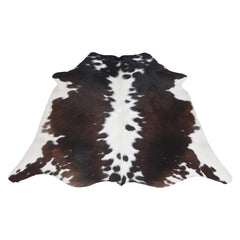 Luxurious Medium Brown & White Cowhide Rug | Hypoallergenic Backing | Handcrafted Natural Hide | Unique Animal Pattern rug | Durable -