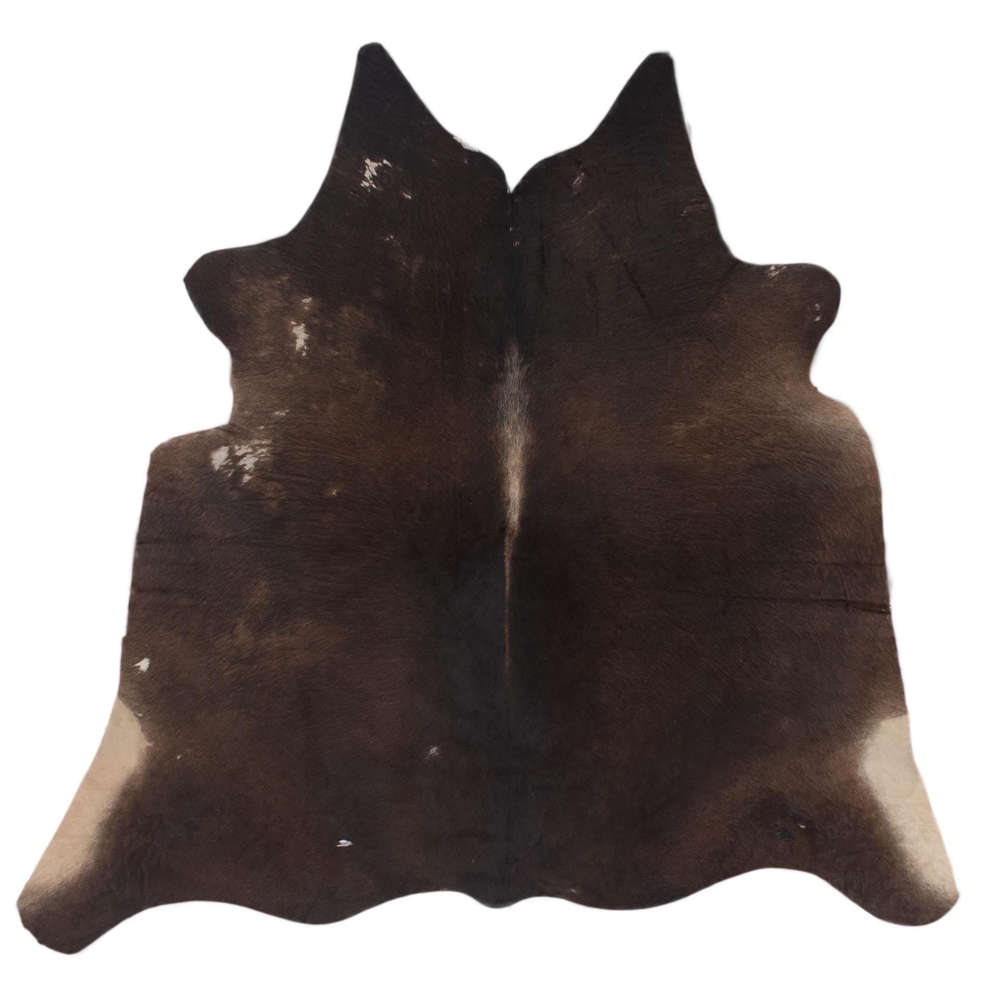 Luxurious Small Brown and White Cowhide Rug with Soft Hair | Hypoallergenic & Non-Shedding | Ideal for Upholstery | Free Shipping in UK