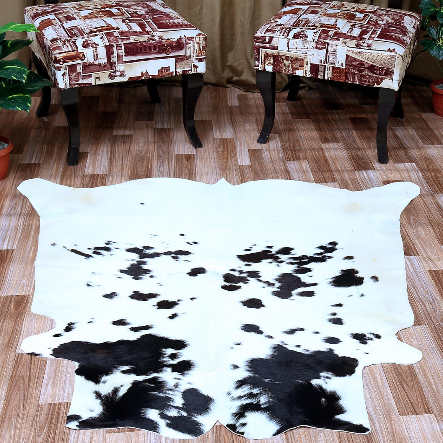 Luxury Hypoallergenic Cowhide Rug for Bedroom & Living Room - Non-Slip Suede Back, Non-Shedding - Soft, Durable, - Versatile - Free Shipping