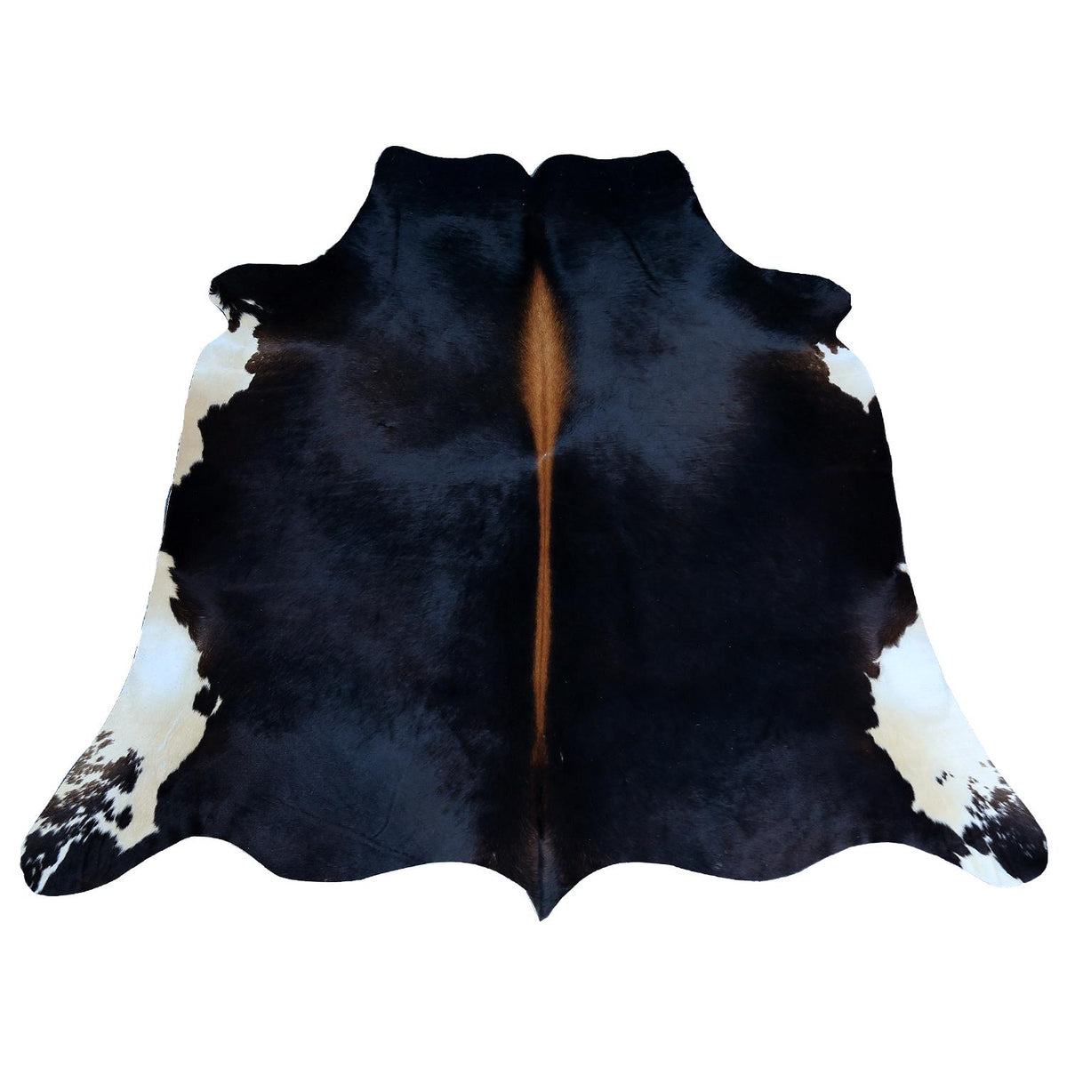 Luxury Brown & White Cowhide Rug for Elegant Home Decor - Hypoallergenic, Non-slip Backing, Non-shedding - Large Area Rug with Natural Shine