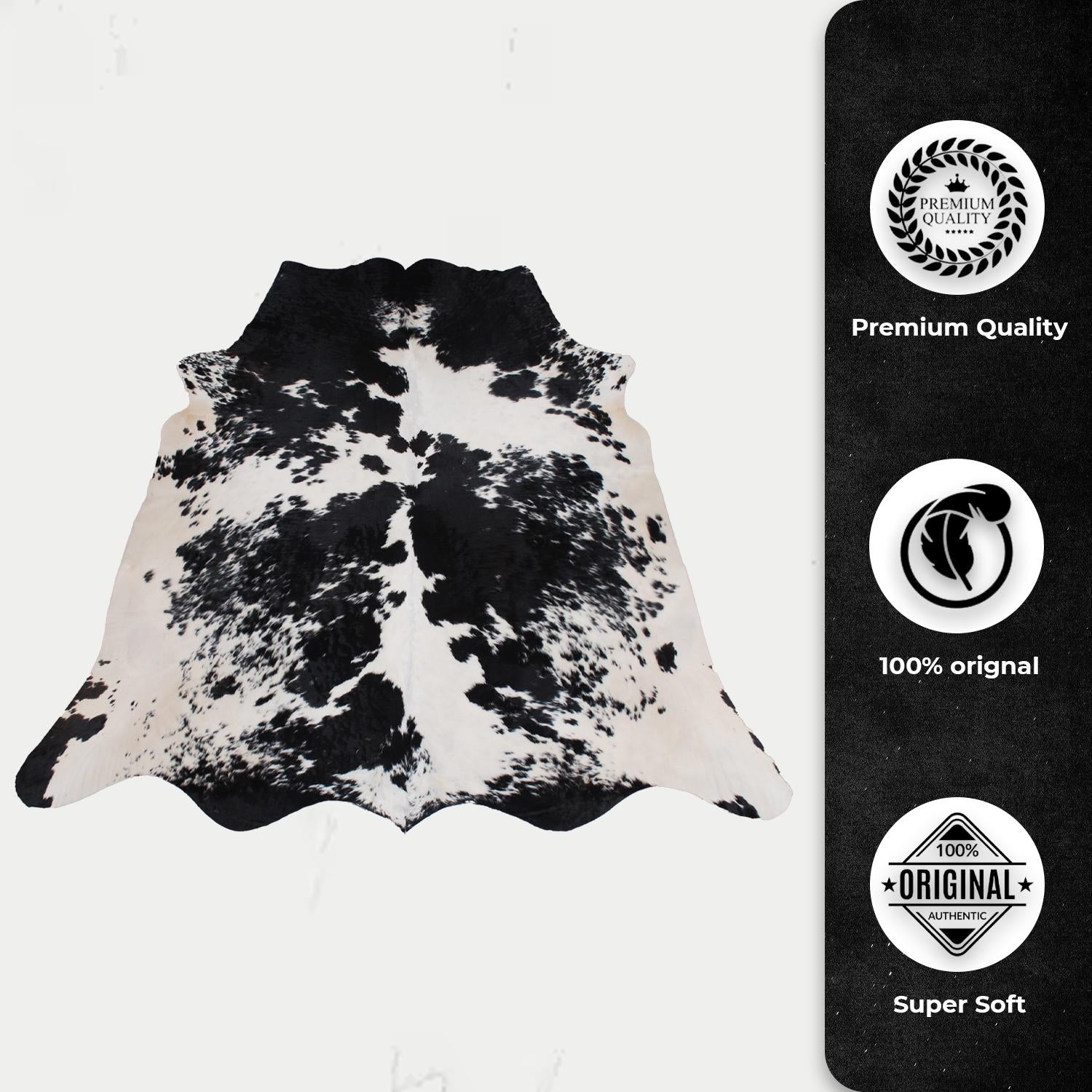 Luxury Brown & White Cowhide Rug - Hypoallergenic, Non-Slip, Non-Shedding, Perfect for Upholstery - Free Shipping Across UK!