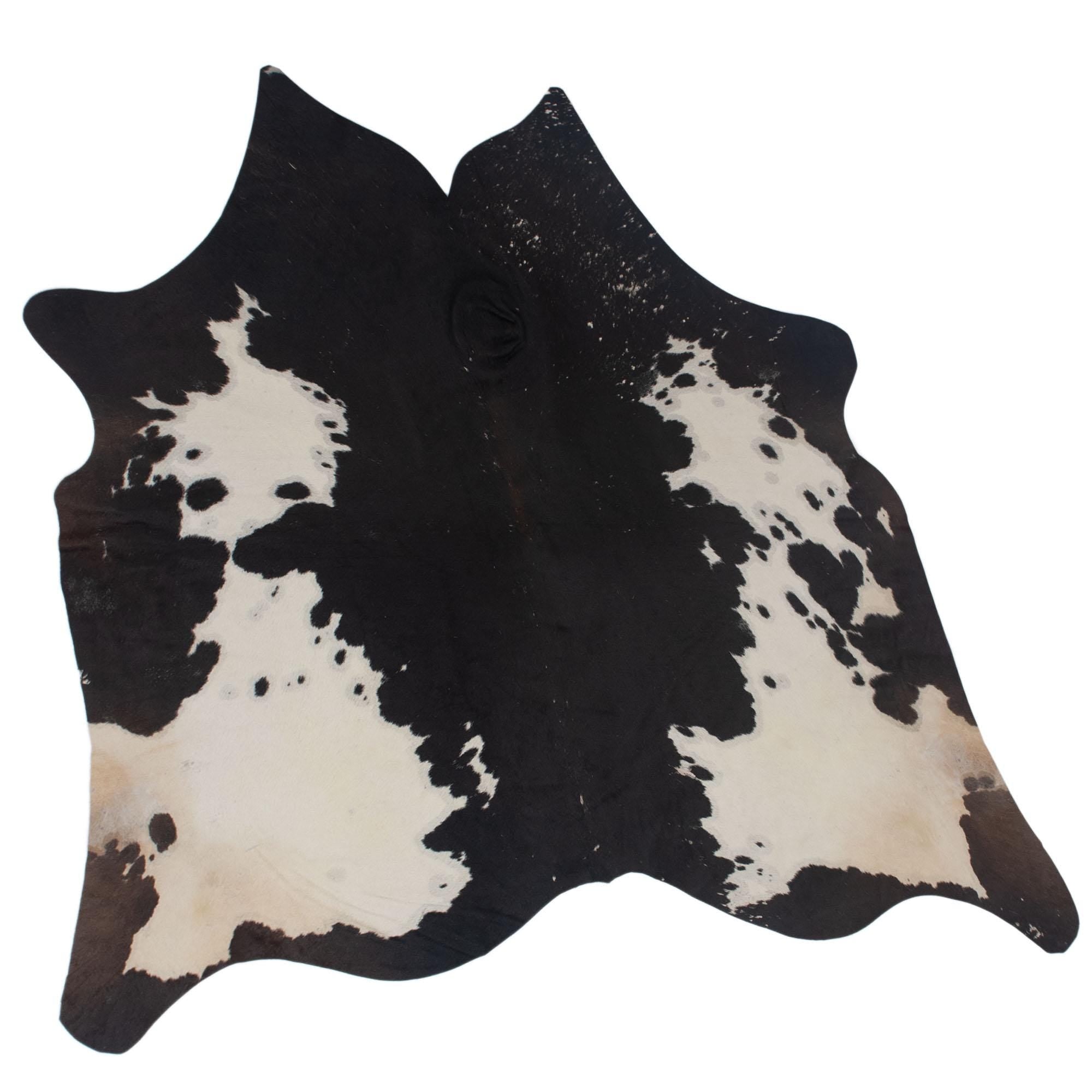 Luxurious Large Brown & White Cowhide Rug with Soft Hair - Hypoallergenic, Non-Slip, Non-Shedding - Perfect for Upholstery - Free UK