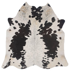 Luxury Brown & White Cowhide Rug for Elegant Home Decor - Large Size, Hypoallergenic - Non-Slip Backing - Top Quality Natural Cow Skin