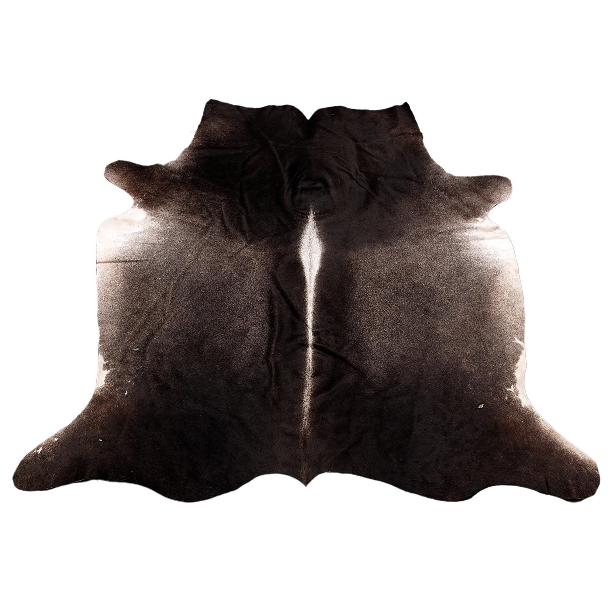 Luxurious Dark Brown & White Cowhide Rug - Large Animal Print, Hypoallergenic, Non Slip, Non Shedding - Handselected - High Quality