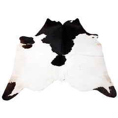 Luxury Black & White Cowhide Rug for Bedroom or Living Room - Hypoallergenic, Non-Slip Suede Back, Premium Quality - Natural Hair - Free UK - Celestial Leather Limited