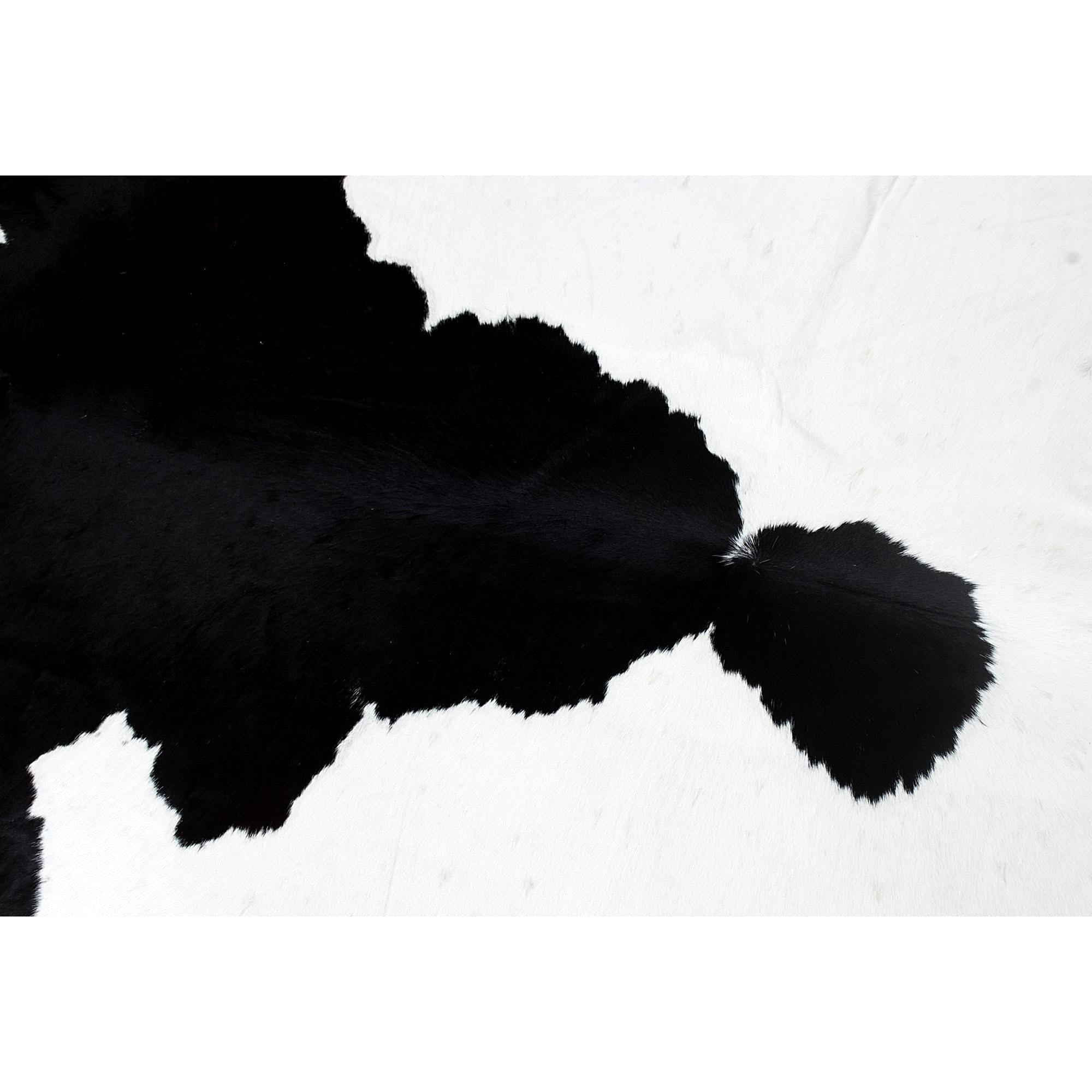 Luxury Black & White Cowhide Rug for Bedroom or Living Room - Hypoallergenic, Non-Slip Suede Back, Premium Quality - Natural Hair - Free UK - Celestial Leather Limited