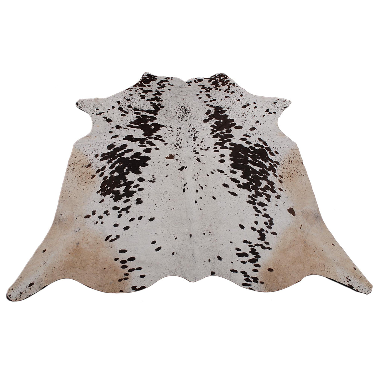 Stunning Dark Brown & White Large Cowhide Rug with Hypoallergenic Suede Back - Luxurious Natural Hair Centerpiece for Lounge - Free UK