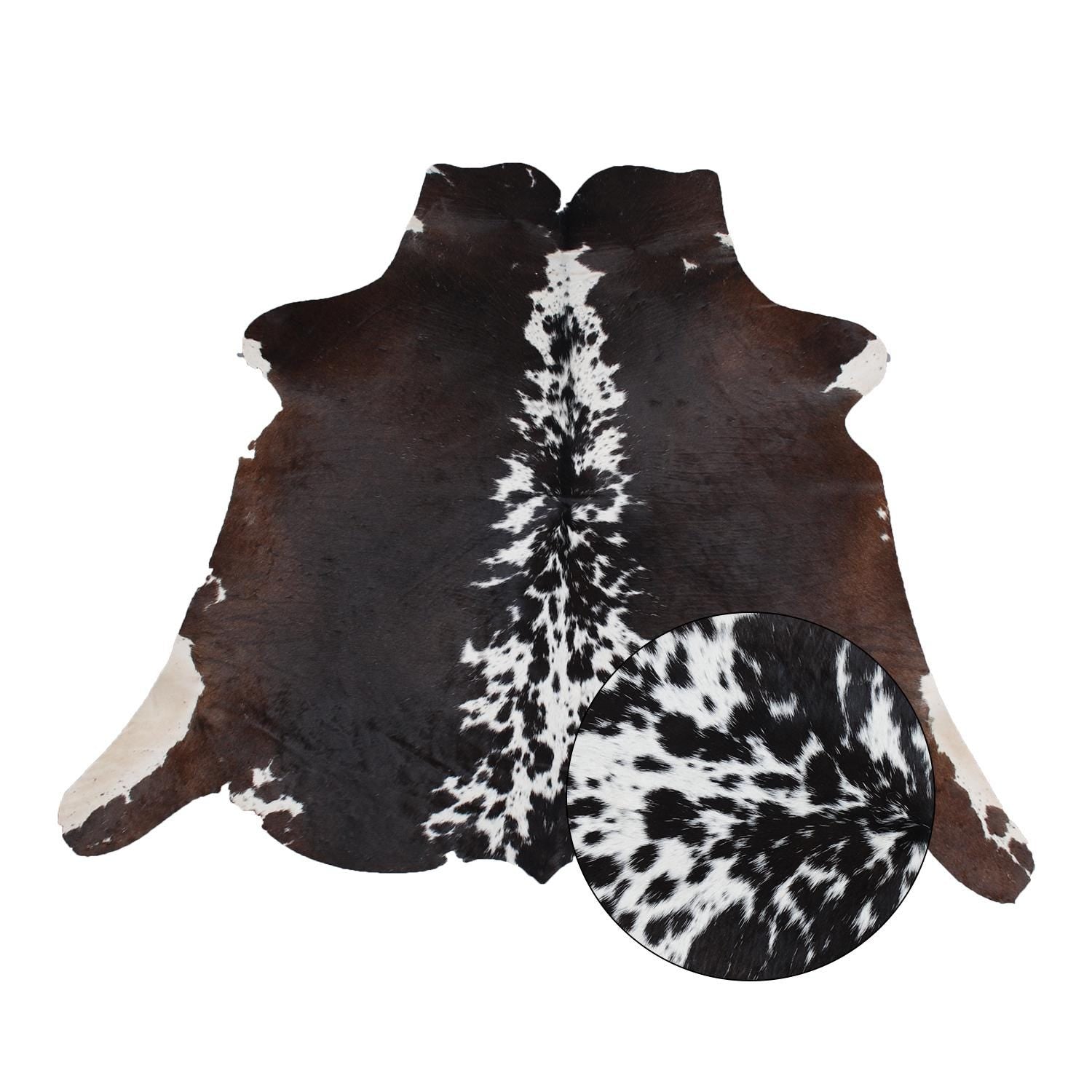 Luxury Brown & White Cowhide Rug for Bedroom - Living Room Decor - Hypoallergenic - Non-Slippery Suede Back - Free UK Shipping - Celestial Leather Limited