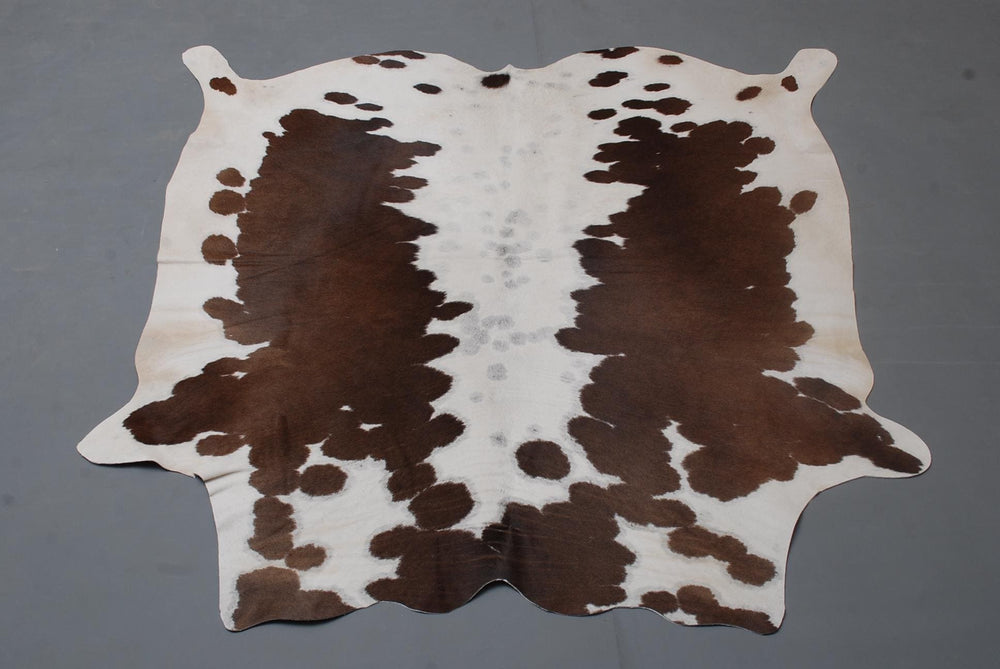 Luxury Brown and White Cowhide Rug for Elegant Home Decor - Large Size - Hypoallergenic - Non-Slip Suede Back - Non-Shedding - Free Shipping - Celestial Leather Limited