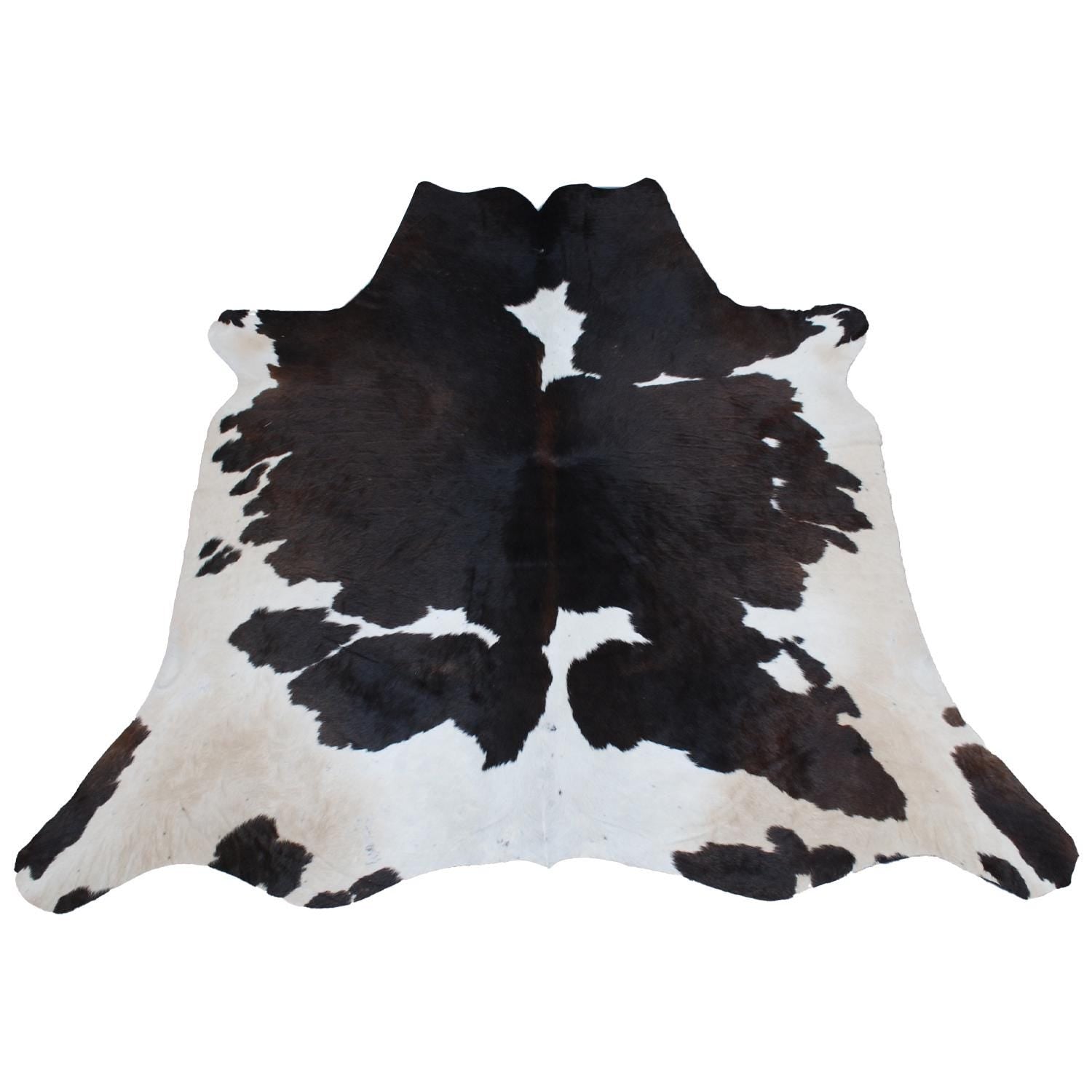 Luxurious Brown & White Cowhide Rug - Hypoallergenic, Non-Slip, Non-Shedding - Large Area Rug with Soft Natural Hair - Free Shipping!