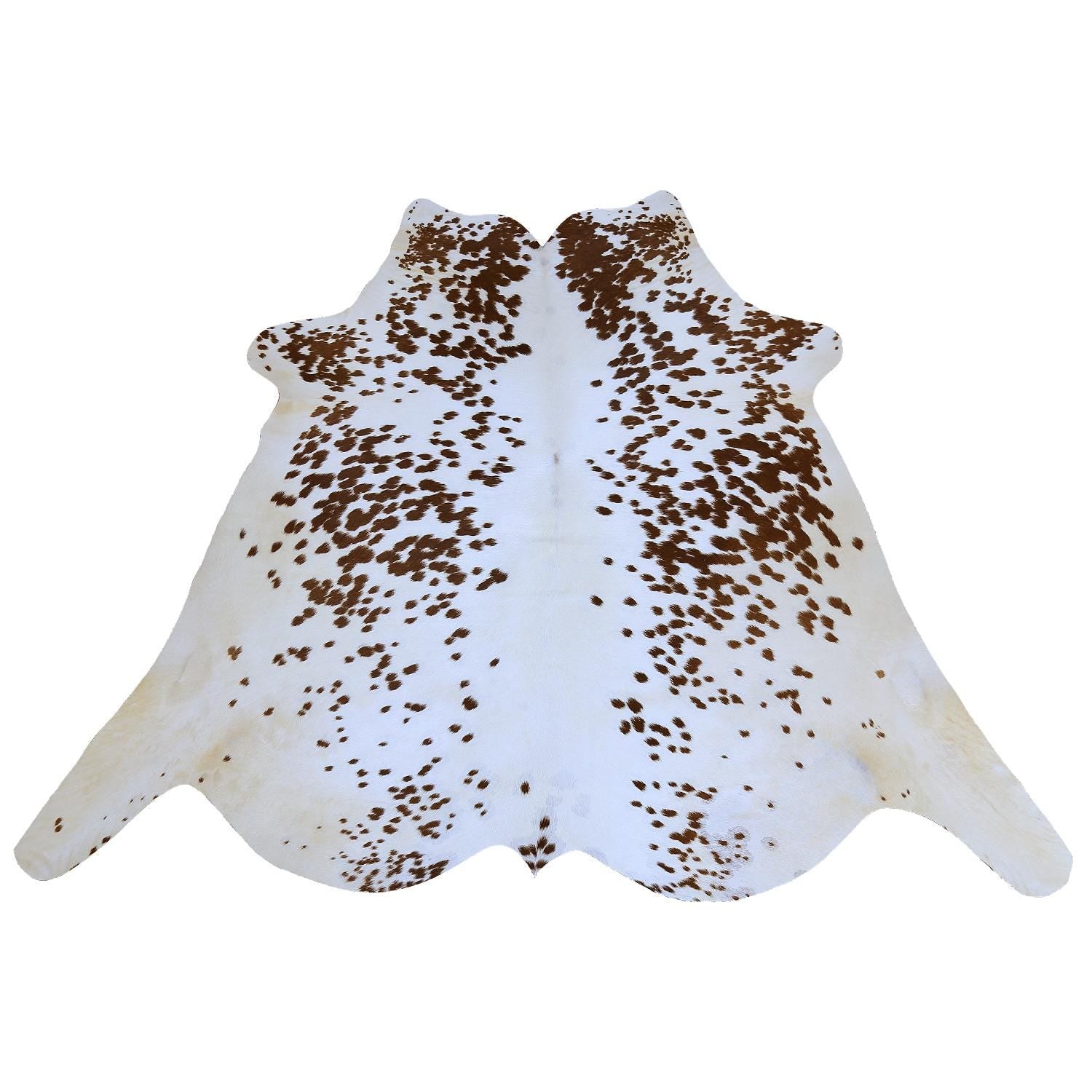 Luxury Large Brown & White Cowhide Rug with Soft Hair | Hypoallergenic - Non-Slip Back | Stunning Animal Pattern Rug for Home Décor - Celestial Leather Limited