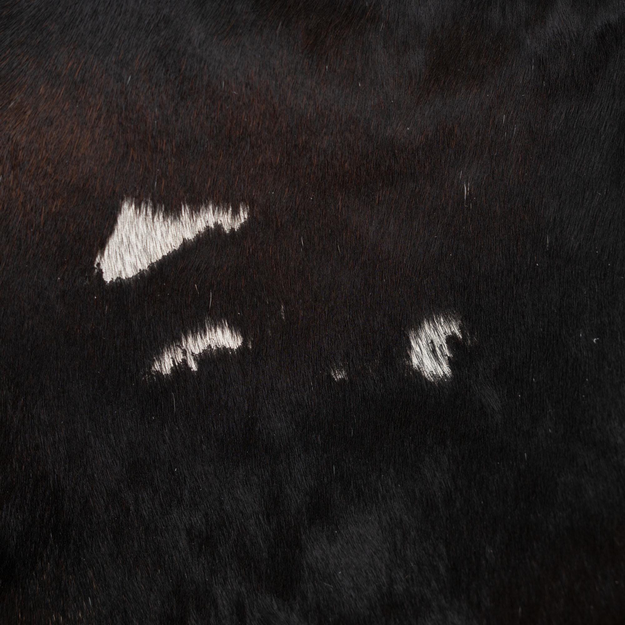 Stunning Dark Brown & White Cowhide Rug - Large Animal Print Center Piece w/ Hypoallergenic, Non Slip Suede Back - Non Shedding Properties